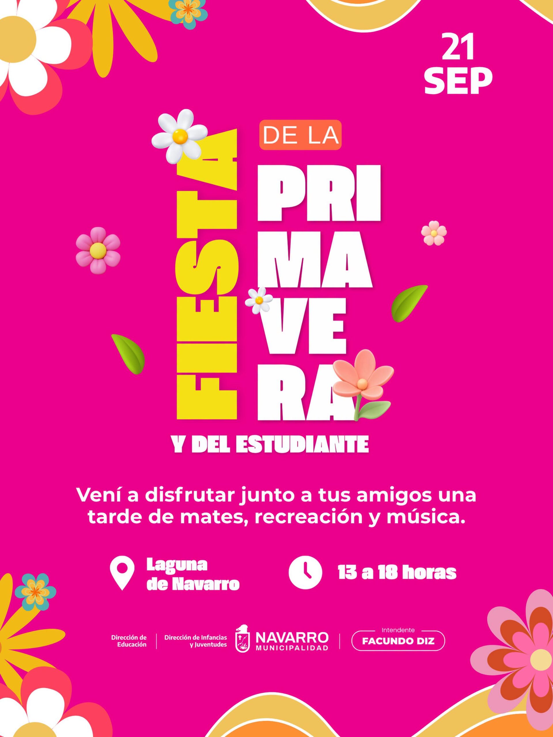 Navarro celebrará la llegada de la Primavera y el Día del Estudiante en el predio de la Laguna